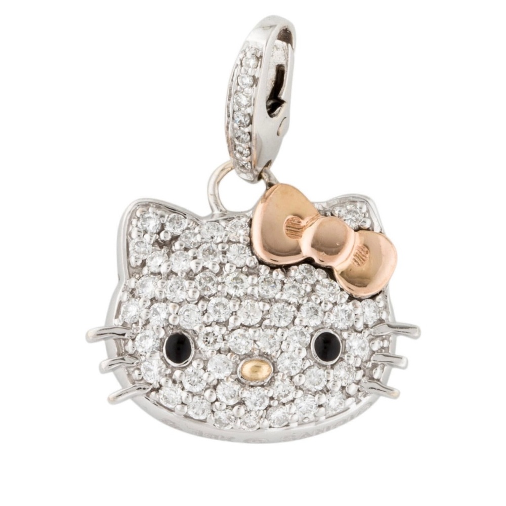 Kimora lee Simmons hello kitty pendant 18k diamonds